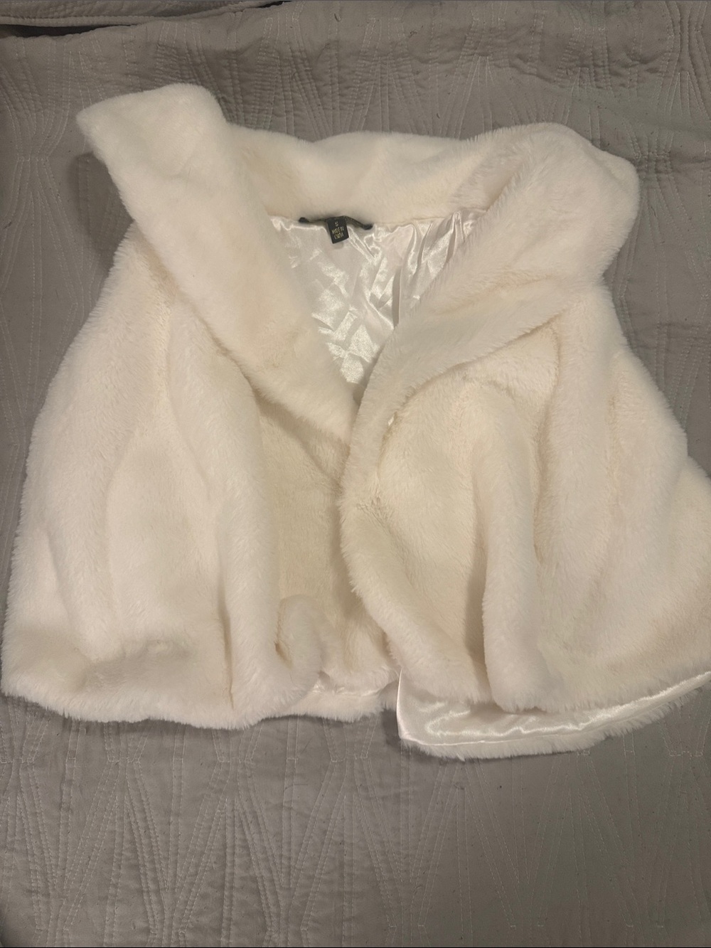 Ivory Faux Fur Shrug Jacket